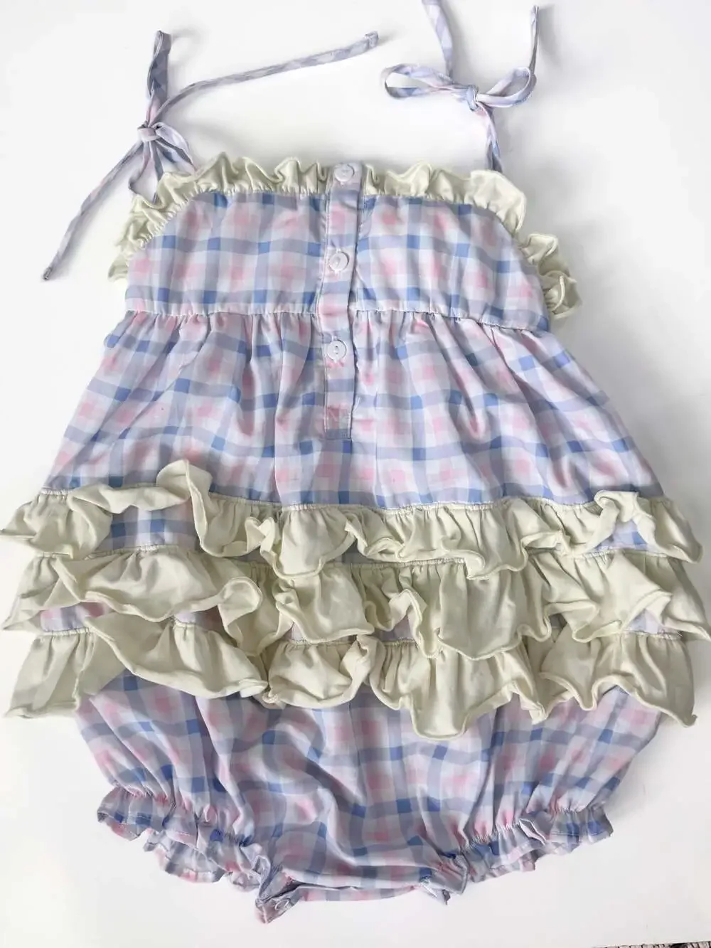Little Bear Smocks Girls Easter Bunny Smocked Gingham Bubble 3T